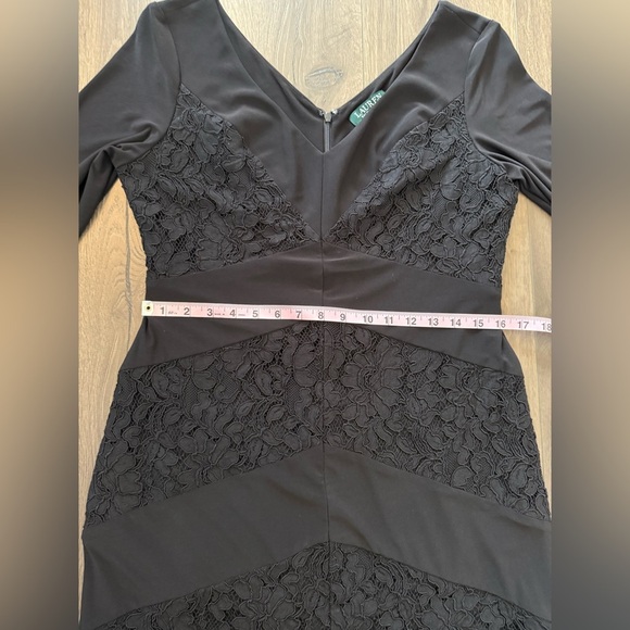 Ralph Lauren Black with lace detail fitted dress Size 12 - Picture 8 of 11